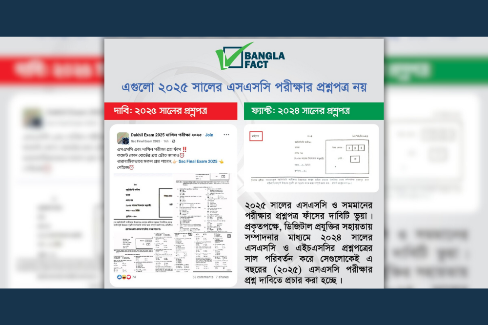 এসএসসি পরীক্ষার ২০২৫ সালের প্রশ্নপত্র ফাঁস দাবিতে ২০২৪ সালের প্রশ্নপত্র প্রচার।